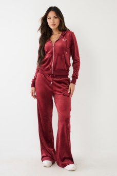 CRYSTAL VELOUR LOGO TRACK PANT, image 7