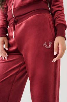 CRYSTAL VELOUR LOGO TRACK PANT, image 8