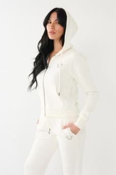 CRYSTAL HORSESHOE ZIP HOODIE, image 2