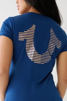 Metallic Striped HS Logo Tee