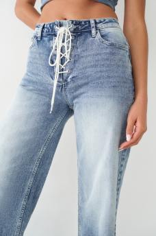 JEAN LEILA TAILLE HAUTE AVEC LA&Ccedil;AGE, image 3