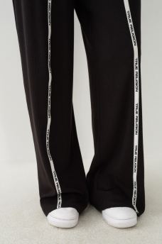 WIDE LEG LOGO TRIM JOGGER, image 5