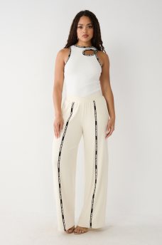 WIDE LEG LOGO TRIM JOGGER