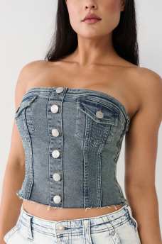 DENIM TUBE TOP, image 2
