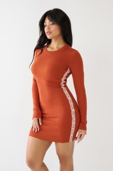 TR LOGO TRIM BODYCON DRESS
