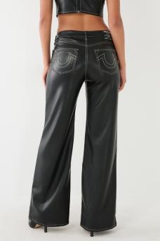 LEILA FAUX LEATHER HIGH RISE WIDE LEG PANT, image 7