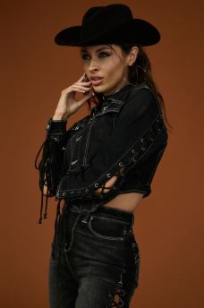 LACE UP JIMMY DENIM JACKET, image 1