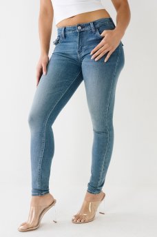 JEAN SKINNY COUPE GALB&Eacute;E MI-TAILLE &Agrave; COUTURES SIMPLES JENNIE, image 3