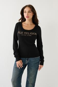 TRUE RELIGION CRYSTAL LOGO SWEATER, image 2