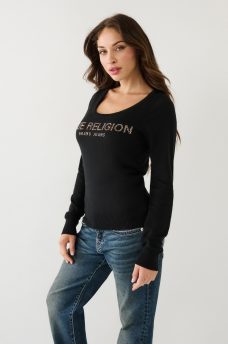 TRUE RELIGION CRYSTAL LOGO SWEATER, image 3