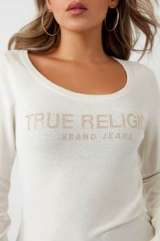 TRUE RELIGION CRYSTAL LOGO SWEATER, image 2