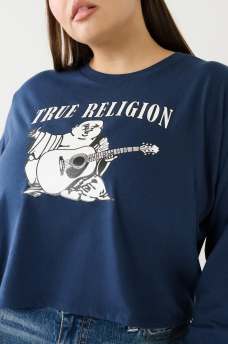 LONG SLEEVE LOGO CROP TEE, image 2
