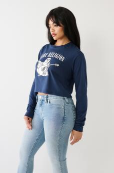 LONG SLEEVE LOGO CROP TEE, image 8