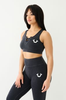 LACE UP SEAMLESS SPORTS BRA, image 3