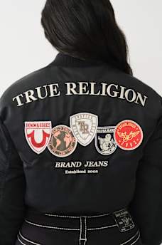 CHAQUETA TIPO BOMBER CON PARCHES TR