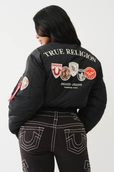 CHAQUETA TIPO BOMBER CON PARCHES TR
