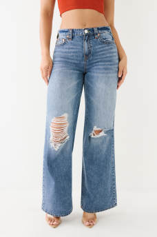 LEILA DISTRESSED WIDE LEG JEAN, image 4