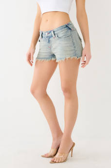 JOEY LOW RISE FRAYED DENIM SHORT, image 5