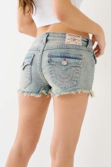 JOEY LOW RISE FRAYED DENIM SHORT, image 1