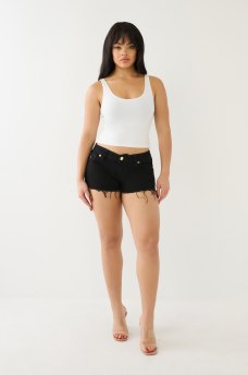 JOEY FRAYED LOW RISE DENIM SHORT, image 2