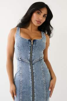  FADED TERRY ZIP MINI DRESS, image 2