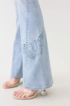 JOEY FRAYED WING HORSESHOE FLARE JEAN, image 2