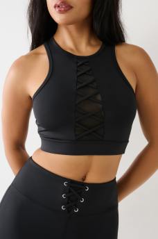 LACE UP SPORTS BRA TOP, image 3