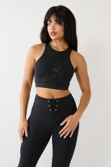LACE UP SPORTS BRA TOP, image 4