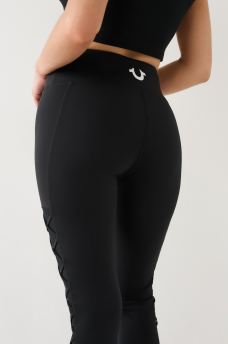 MESH LACE UP HIGH RISE LEGGING