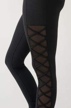 MESH LACE UP HIGH RISE LEGGING