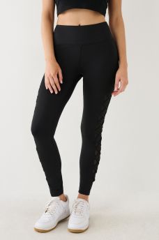 MESH LACE UP HIGH RISE LEGGING