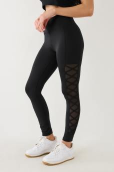 MESH LACE UP HIGH RISE LEGGING