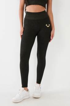 HORSESHOE LOGO SEAMLESS LUREX LEGGINGS, image 3