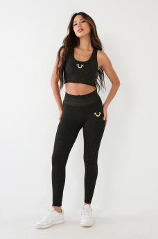 HORSESHOE LOGO SEAMLESS LUREX LEGGINGS, image 4