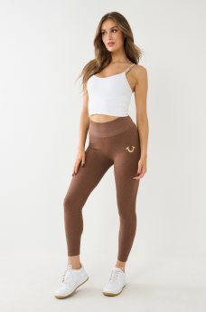 HORSESHOE LOGO SEAMLESS LUREX LEGGINGS, image 2