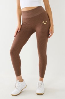 HORSESHOE LOGO SEAMLESS LUREX LEGGINGS, image 1