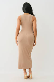 HORSESHOE LOGO LACE UP MIDI DRESS, image 5