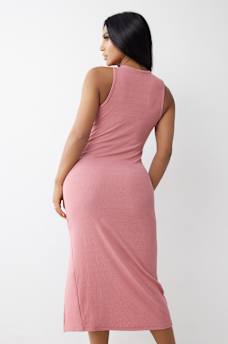 HORSESHOE LOGO LACE UP MIDI DRESS, image 4