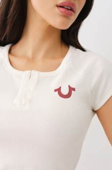 HORSESHOE HOOK & EYE BABY TEE, image 1