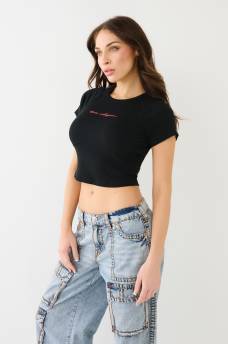 RIBBED TR CORSET CROP TEE, image 3