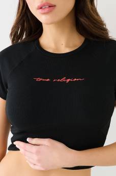 RIBBED TR CORSET CROP TEE, image 1