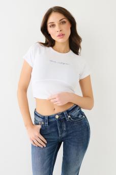 RIBBED TR CORSET CROP TEE, image 2