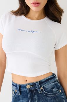 RIBBED TR CORSET CROP TEE, image 1