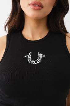 EMBROIDERED RUCHED RIB TANK, image 2