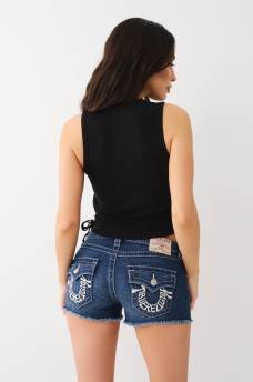 EMBROIDERED RUCHED RIB TANK, image 6