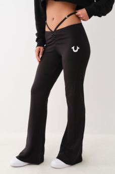 RUCHED STRAPPY FLARE LEGGING, image 3