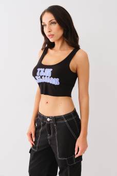 PUFF PRINT CROP TANK, image 2