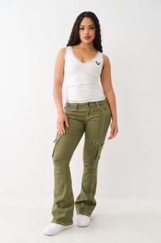BECCA LOW RISE BIG T CARGO BOOTCUT PANT, image 5
