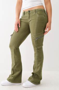 BECCA LOW RISE BIG T CARGO BOOTCUT PANT, image 1