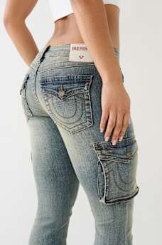 BECCA LOW RISE CARGO BOOTCUT, image 1
